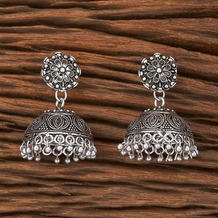 Jhumki With Oxidised Plating