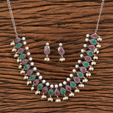 Classic Necklace With Oxidised Plating