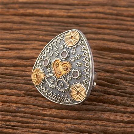 Adjustable Ring With 2 Tone Plating