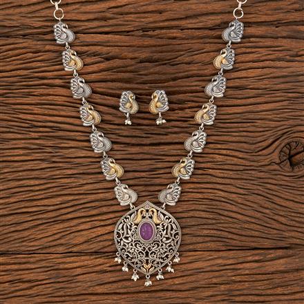 Peacock Necklace With 2 Tone Plating