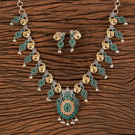 Peacock Necklace With 2 Tone Plating
