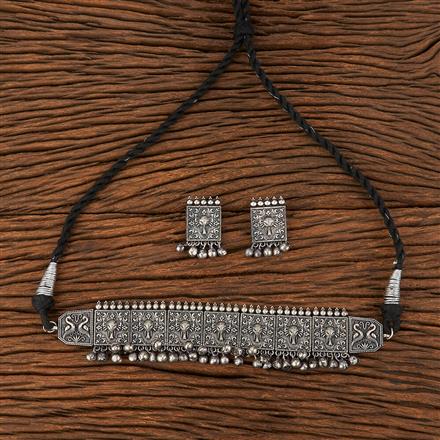 Choker Necklace With Oxidised Plating