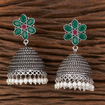 Jhumki With Oxidised Plating