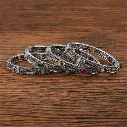 Classic Bangles With Oxidised Plating