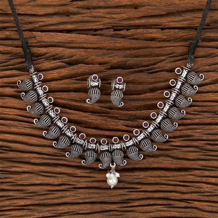 Classic Necklace With Oxidised Plating