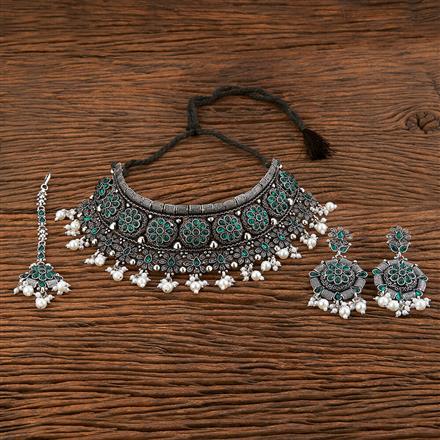Choker Necklace With Oxidised Plating