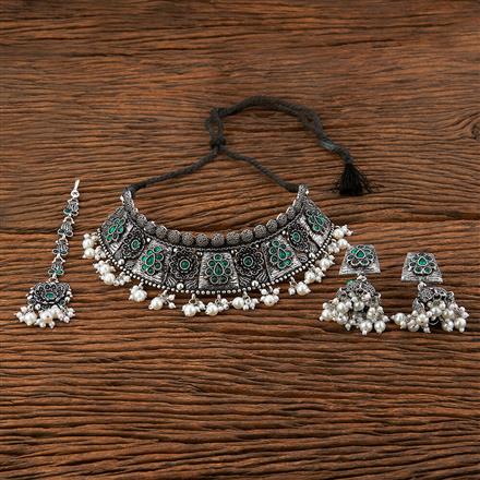 Choker Necklace With Oxidised Plating