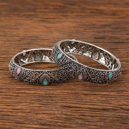 Classic Bangles With Oxidised Plating