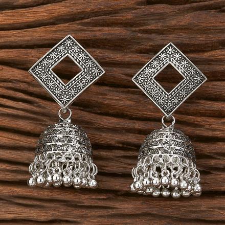 Jhumki With Oxidised Plating