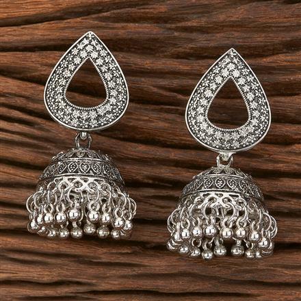 Jhumki With Oxidised Plating