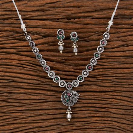 Classic Necklace With Oxidised Plating