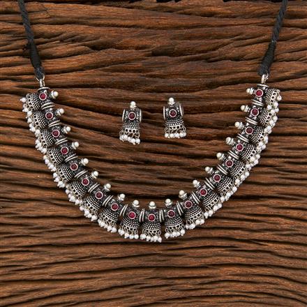 Classic Necklace With Oxidised Plating