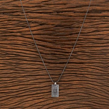 Classic Chain Pendant With Oxidised Plating