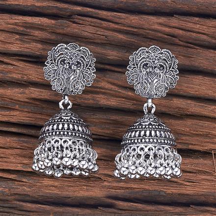 Jhumki With Oxidised Plating