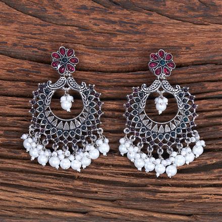 Chand Earring With Oxidised Plating