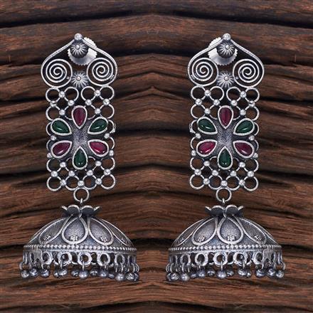 Jhumki With Oxidised Plating