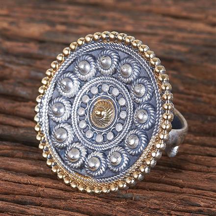 Adjustable Ring With 2 Tone Plating