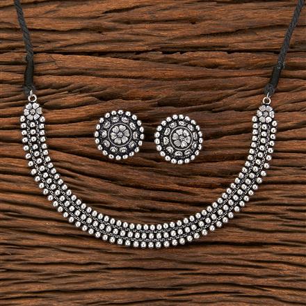 Classic Necklace With Oxidised Plating