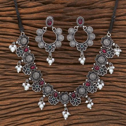 Classic Necklace With Oxidised Plating