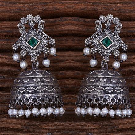 Jhumki With Oxidised Plating