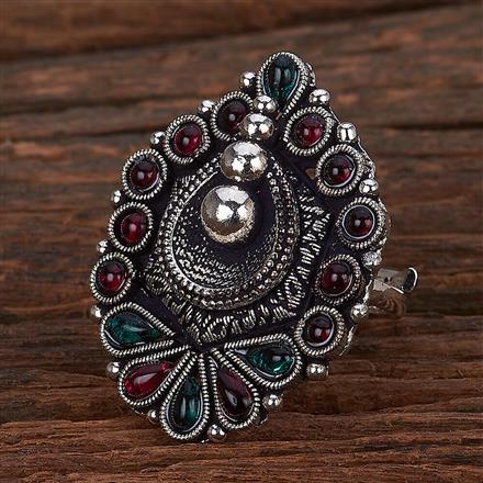 Adjustable Ring With Oxidised Plating