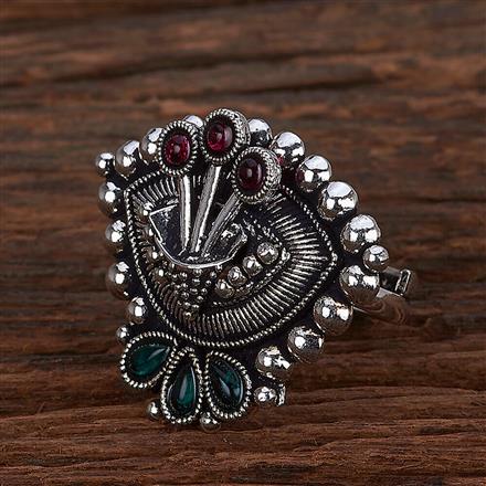 Adjustable Ring With Oxidised Plating