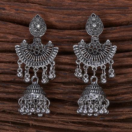 Jhumki With Oxidised Plating