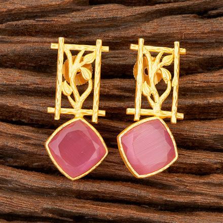 Trendy Earring With Matte Gold Plating