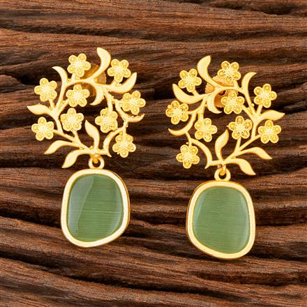 Trendy Earring With Matte Gold Plating