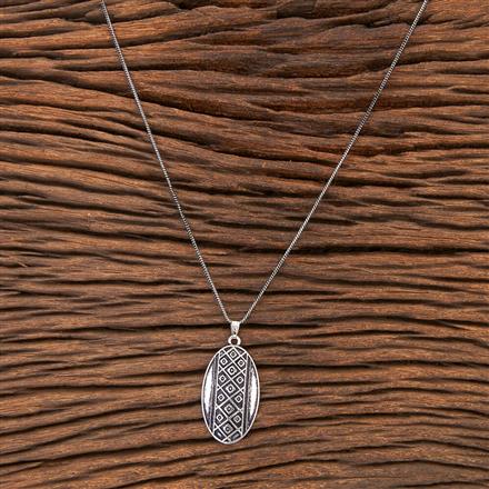 Classic Chain Pendant With Oxidised Plating