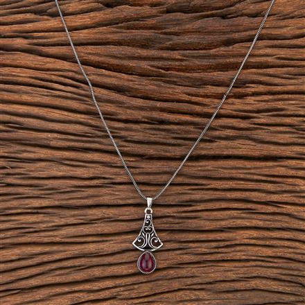 Classic Chain Pendant With Oxidised Plating