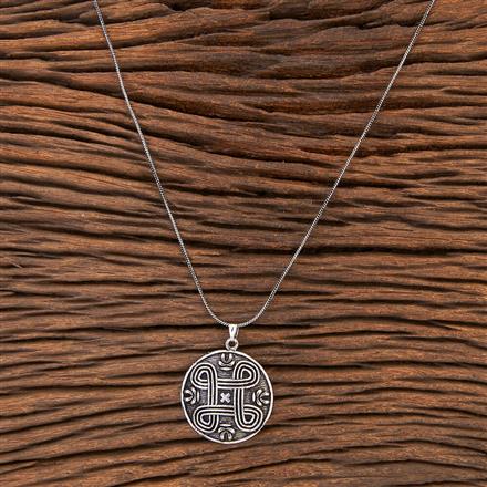 Classic Chain Pendant With Oxidised Plating