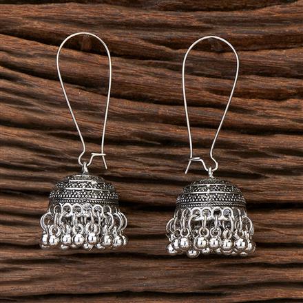 Jhumki With Oxidised Plating