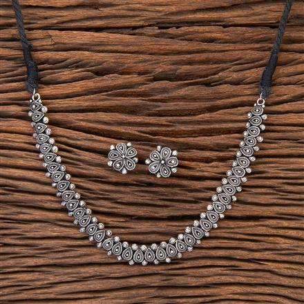 Classic Necklace With Oxidised Plating