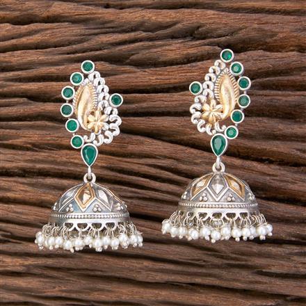 Oxidised Jhumki With 2 Tone Plating