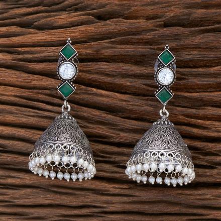 Jhumki With Oxidised Plating