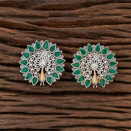 Peacock Earring With 2 Tone Plating