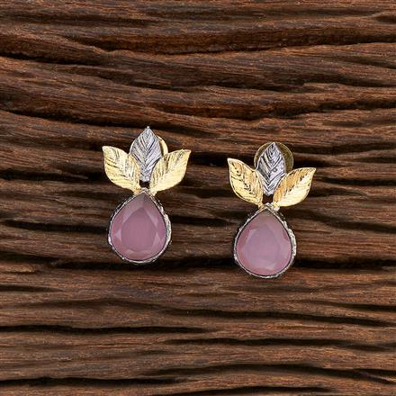 Stone Earring With 2 Tone Plating