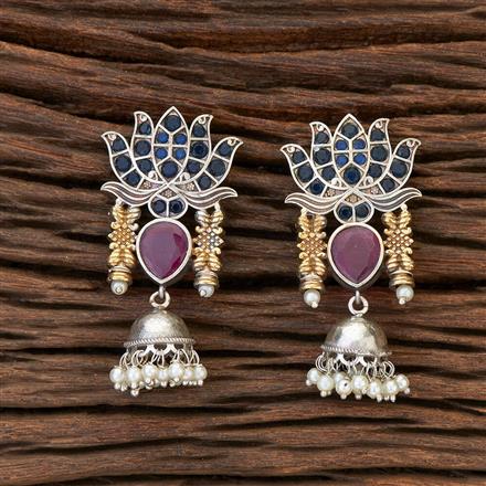 Stone Earring With 2 Tone Plating