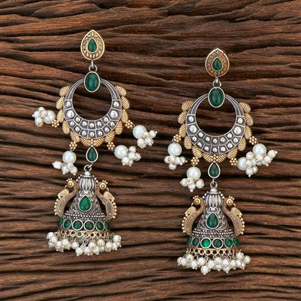 Peacock Earring With 2 Tone Plating