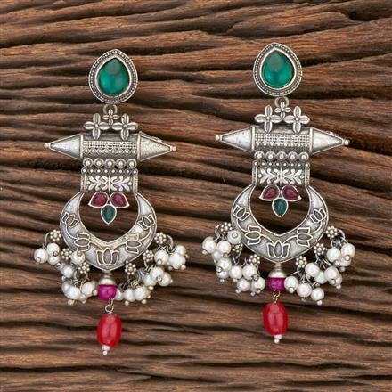 Chand Earring With Oxidised Plating
