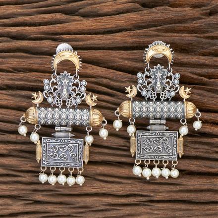 Moti Earring With 2 Tone Plating