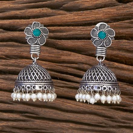 Jhumki With Oxidised Plating