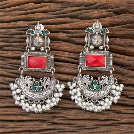 Chand Earring With Oxidised Plating