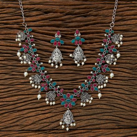 Temple Necklace With Oxidised Plating