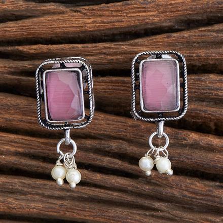 Pearl Earring With Oxidised Plating