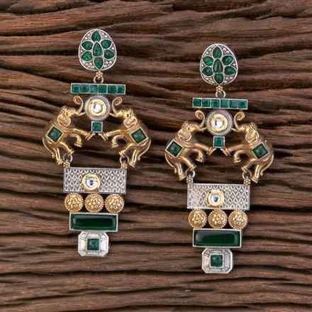 Oxidised Classic Earring With 2 Tone Plating