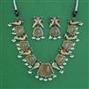 Oxidised Birds Necklace With 2 Tone Plating