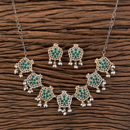 Oxidised Classic Necklace With 2 Tone Plating