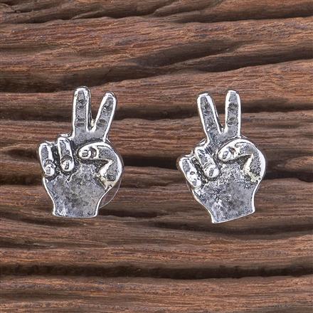 Classic Earring With Oxidised Plating